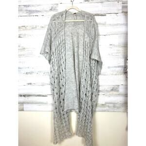 Free People Women’s M/L Gray Heath Knit Kimono Cardigan Sweater
